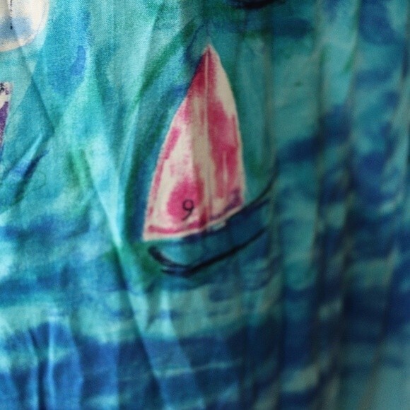 C.M. Shapes Vintage 90s Sailboat Art To Wear Maxi Dress USA Large - Picture 9 of 16